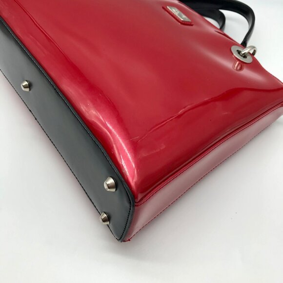 Beijo Red Patent Leather Briefcase Shoulder Bag - Picture 8 of 11